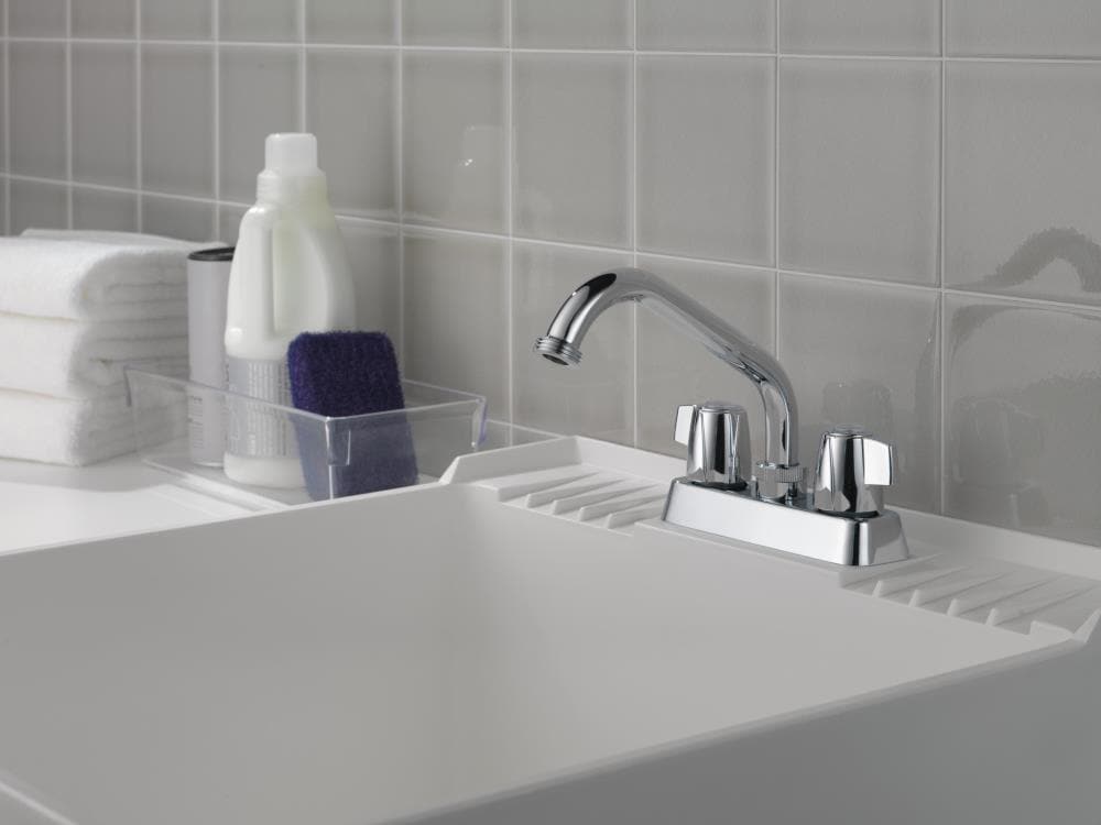 Peerless Chrome 2-Handle Deck-Mount Utility Faucet