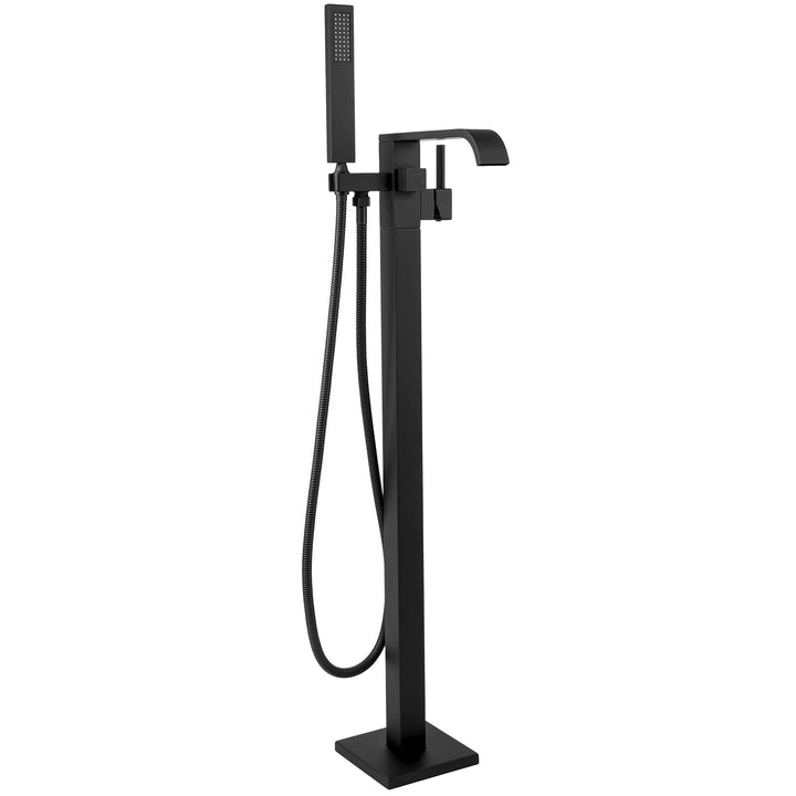 AKDY 42.5-in Matte Black 1-Handle Freestanding Bathtub Faucet with Hand Shower