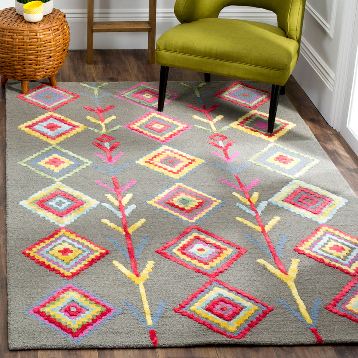 Safavieh Bellagio Montoro 2 x 3 Dark Gray/Multi Indoor Abstract Global Handcrafted Throw Rug