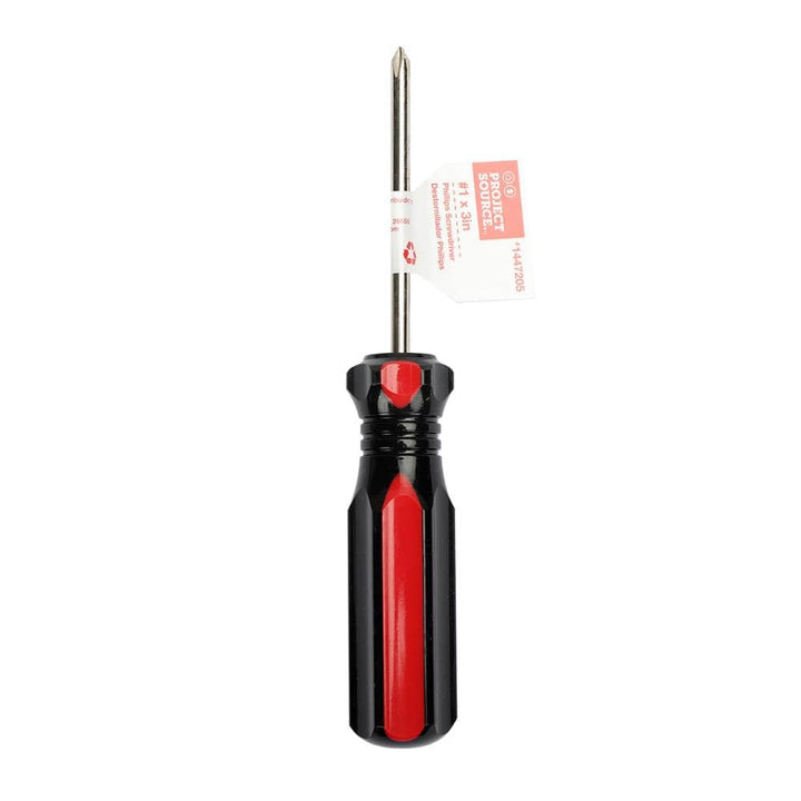 Project Source Plastic Handle Magnetic #1 x 3-in Phillips Screwdriver