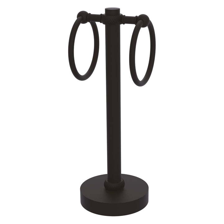 Allied Brass Oil-Rubbed Bronze Freestanding Countertop Double Towel Ring