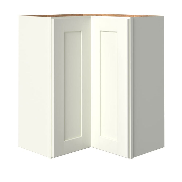 allen + roth Aveley 24-in W x 30.125-in H x 12-in D Linen Diagonal Corner Wall Fully Assembled Cabinet (Flat Panel Shaker Style)