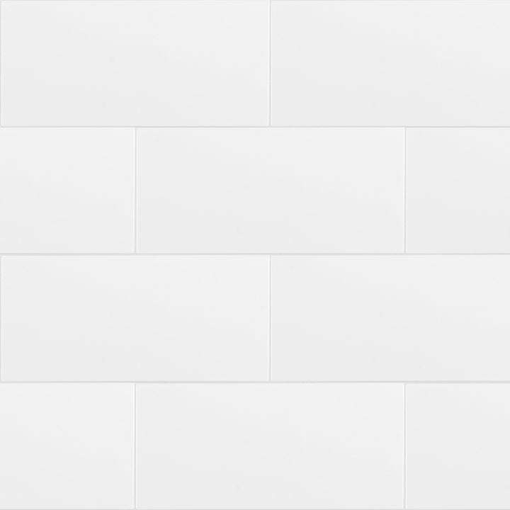 Satori Hudson Brilliant White 8-in x 16-in Glossy Ceramic Subway Wall Tile (0.86-sq. ft/ Piece)