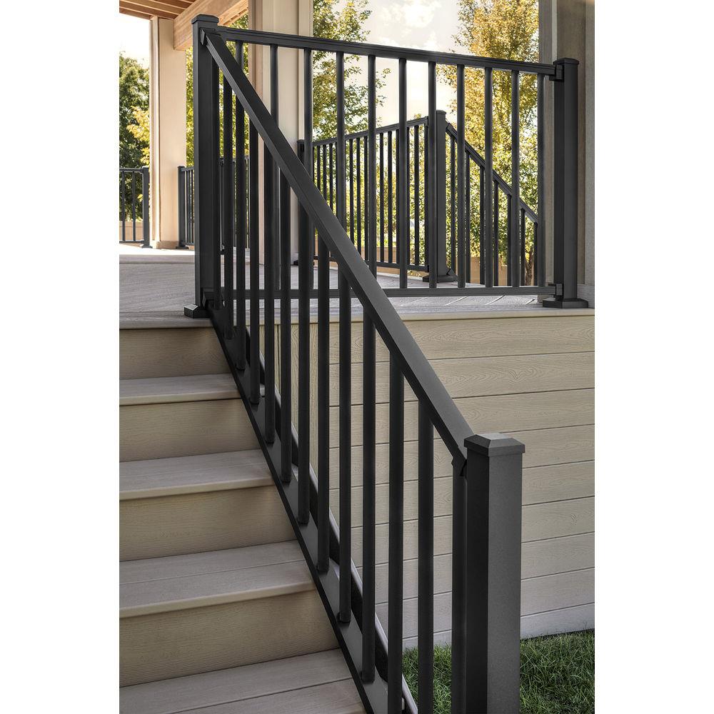 Trex Signature 8-ft x 42-in Charcoal Black Aluminum Deck Stair Rail Kit