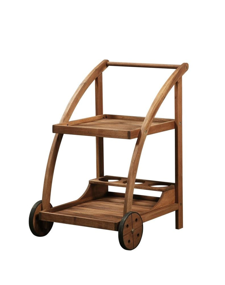 Linon Brown Wood Base with Mdf Top Rolling Kitchen Cart (24.41-in x 21.06-in x 31.5-in)