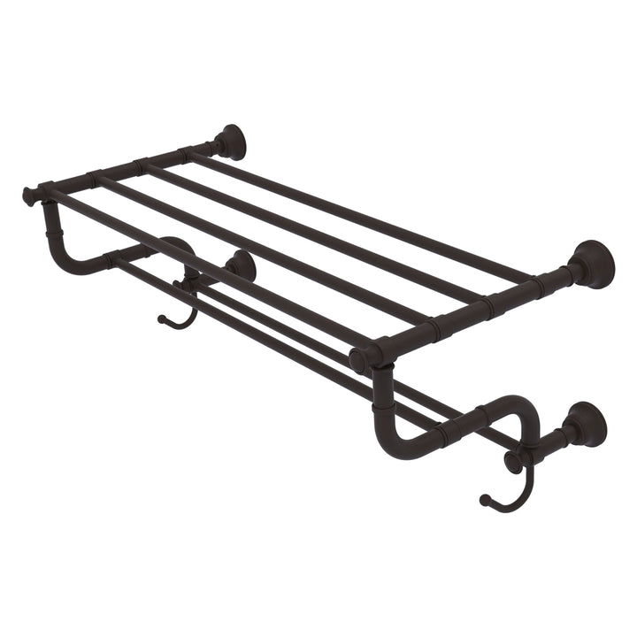 Allied Brass Carolina Collection 24-in Towel Shelf with Double Towel Bar in Oil Rubbed Bronze