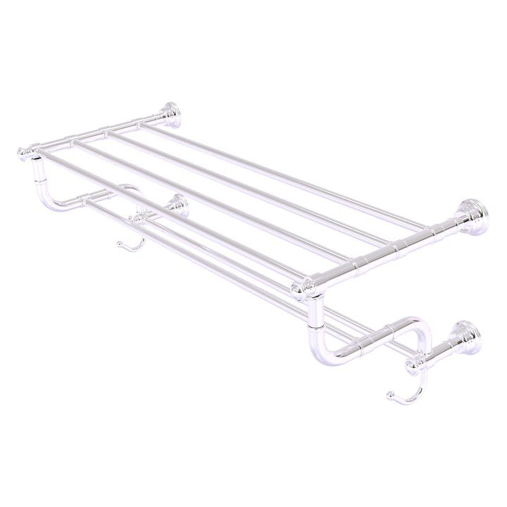 Allied Brass Carolina Collection 30-in Towel Shelf with Double Towel Bar in Polished Chrome