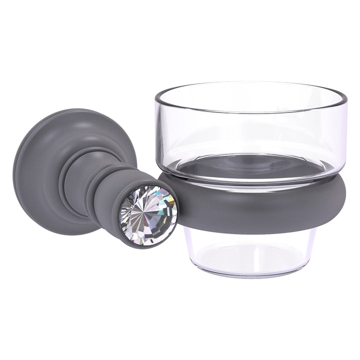 Allied Brass Carolina Crystal Matte Gray Brass Bath Accessory Set