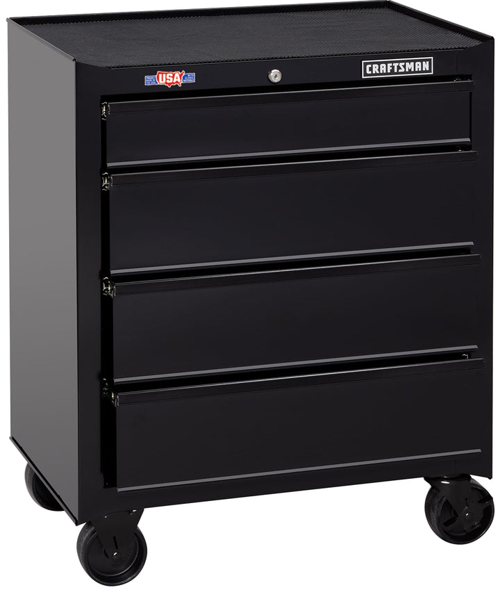 CRAFTSMAN 1000 Series 26.5-in W x 32.5-in H 4-Drawer Steel Rolling Tool Cabinet (Black)