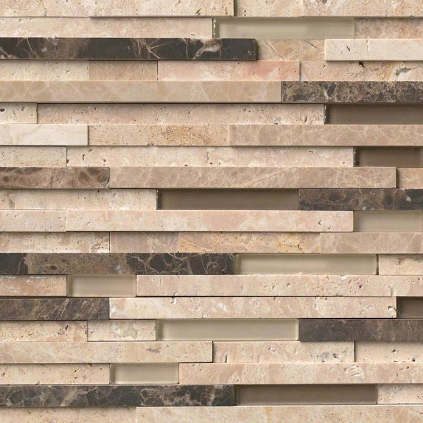 MSI Ashlar Rock Interlocking 8 in. x 18 in. x 8 mm Glass and Stone Mesh-Mounted Mosaic Tile (1 sq. ft.)