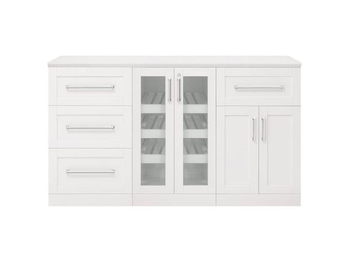 NewAge Products Home Bar 63-in x 36-in White Rectangle Bar Cabinet