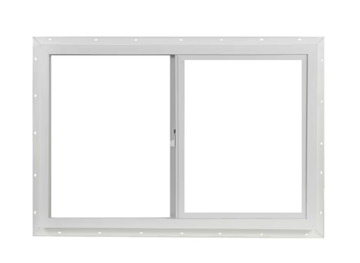 Project Source 10001 Series 35-1/2-in x 23-1/2-in x 3-in Jamb Left-operable Vinyl White Sliding Window Half Screen Included