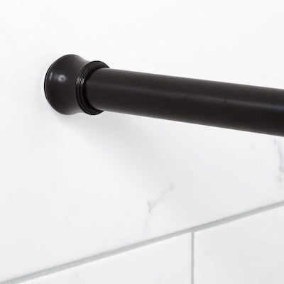 Zenna Home 51-in to 86-in Bronze Tension Single Straight Shower Rod