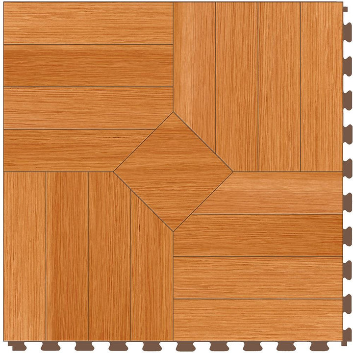 Perfection Floor Tile Parquet Collection Maple/Satin 20-in x 20-in Water-Resistant Interlocking Luxury Vinyl Tile Flooring (16.7-sq ft Carton)