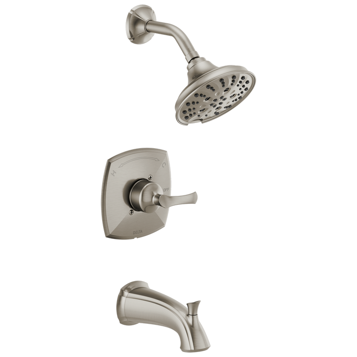 Delta Sandover 1-Handle Tub and Shower Faucet, SpotShield Brushed Nickel (Model 144748-SP)