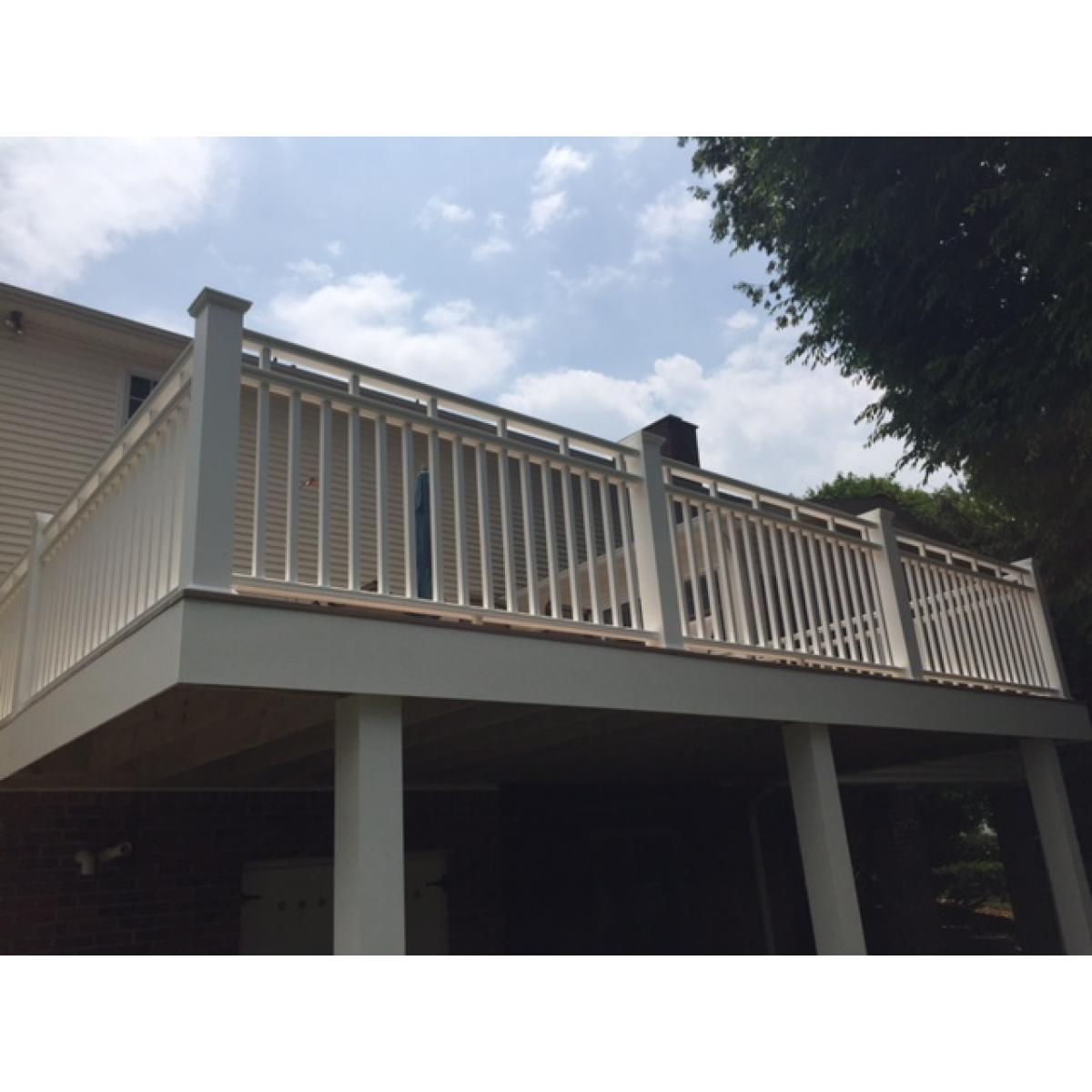 INTEX Providence Three Line Level Rail Kit with Reinforcements 6-ft x 42-in White PVC Deck Rail Kit