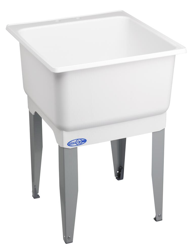 Mustee UtilaTub 23" x 25" White Polypropylene Laundry Sink