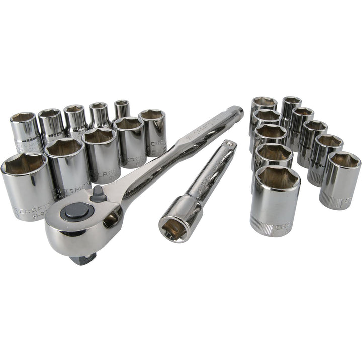 Craftsman 22 pc 1/2 in. Drive Metric and SAE Socket and Ratchet Set