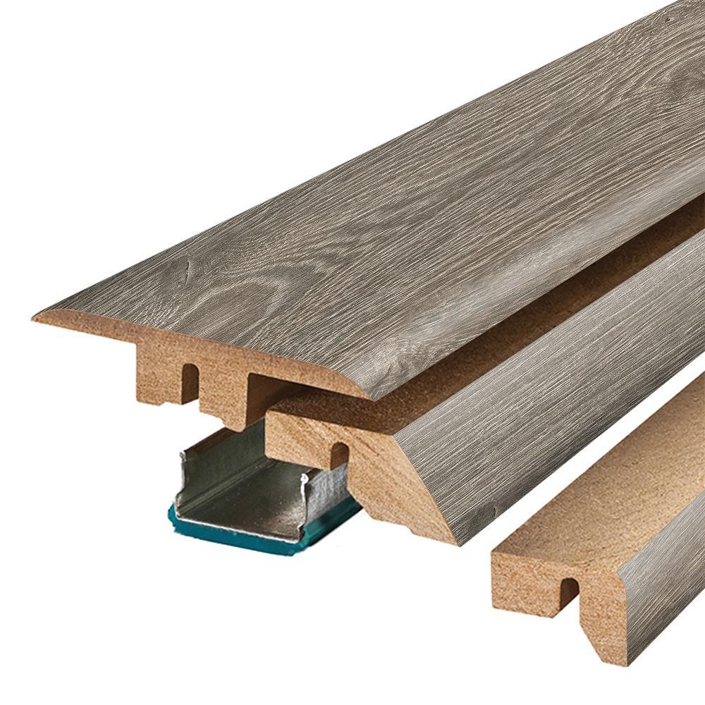 Flint Grey 3/4 in. T x 2-1/8 in. W x 78-3/4 in. L Laminate 4-in-1 Molding - Super Arbor