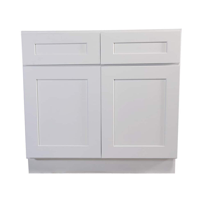 Design House Brookings 42-in W x 34.5-in H x 24-in D White Maple 2-Drawers Base Fully Assembled Plywood Cabinet (Recessed Panel Shaker Style)