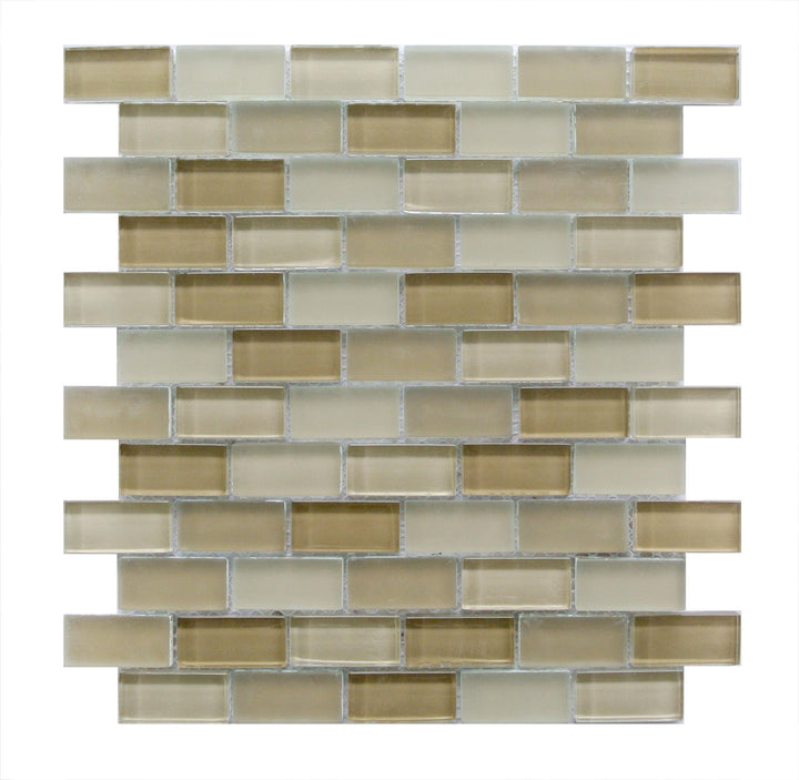Abolos Free Flow Pastic Cream/glossy and matte 12-in x 12-in Multi-finish Glass Brick look Mosaic Wall Tile product image
