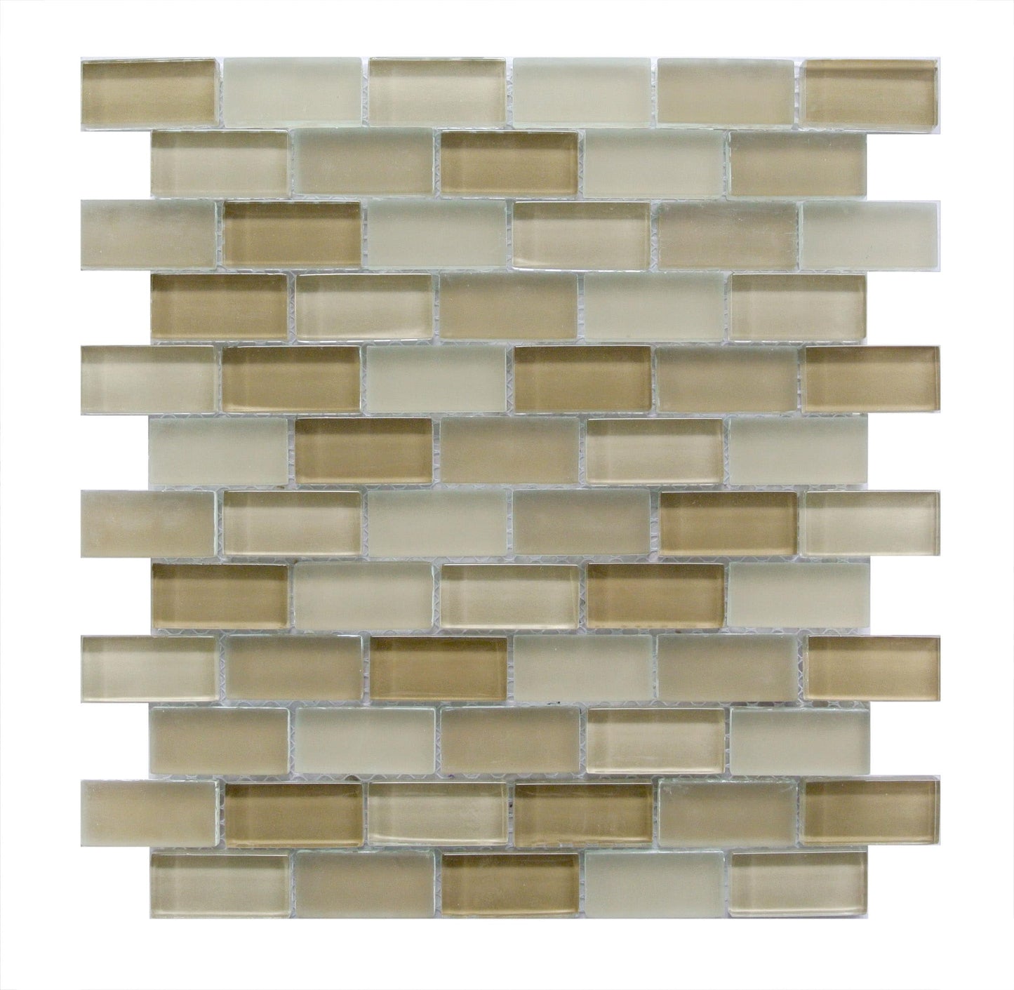Abolos Free Flow Pastic Cream/glossy and matte 12-in x 12-in Multi-finish Glass Brick look Mosaic Wall Tile product image