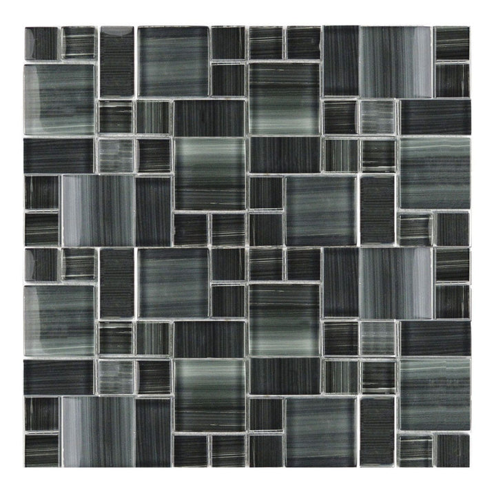 Abolos Handicraft II Lagoon/Glossy matte 12-in x 12-in Multi-finish Glass Patterned Mosaic Wall Tile product image