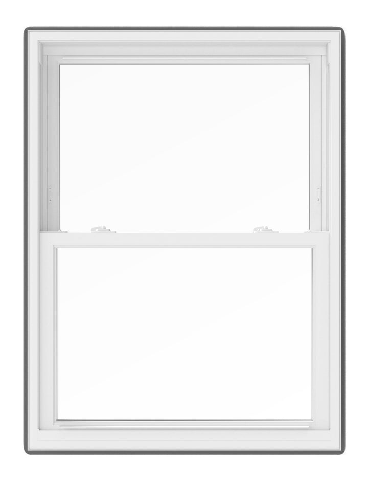 Pella 150 Series Replacement 30-1/2-in x 57-1/2-in White Vinyl Dual-Pane Double-Hung Window, Full Screen Included