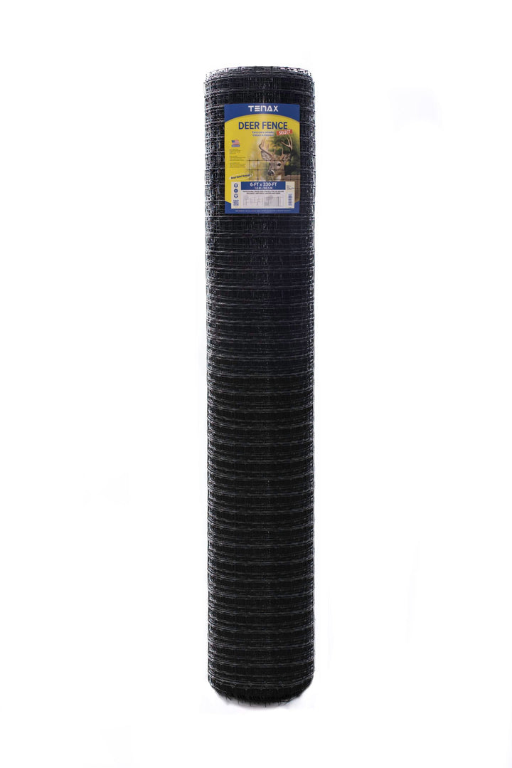 Tenax Black Plastic Extruded Mesh Roll Fencing, 330ft x 6ft, 2in x 2in Mesh