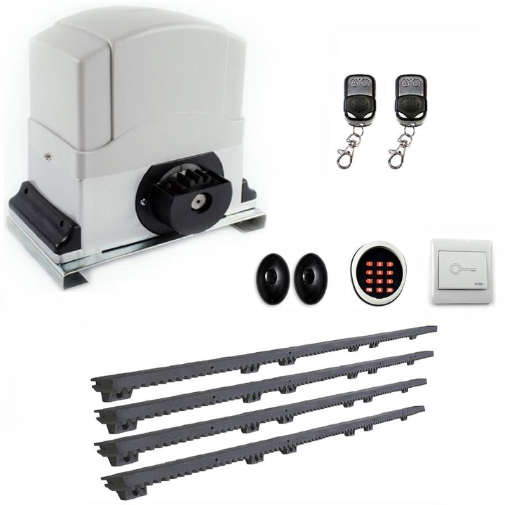 ALEKO 60-ft Slide Universal Battery Driveway Gate Opener Kit (Solar Compatible)