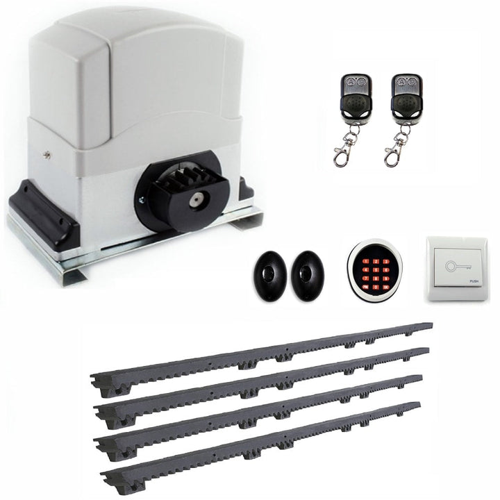 ALEKO 60-ft Slide Universal Battery Driveway Gate Opener Kit (Solar Compatible)