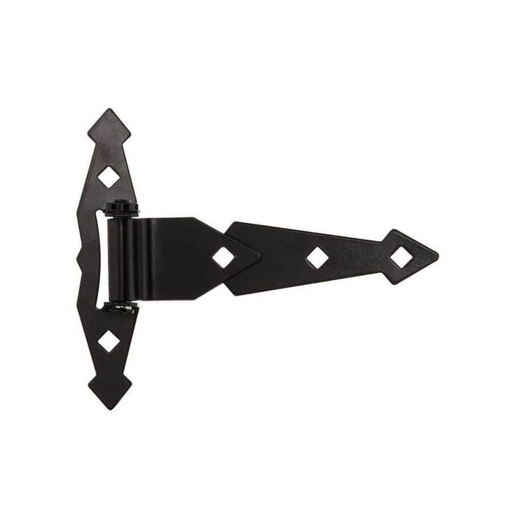 Everbilt 8 in. Black Decorative Spring Gate Tee Hinge (2-Pack)