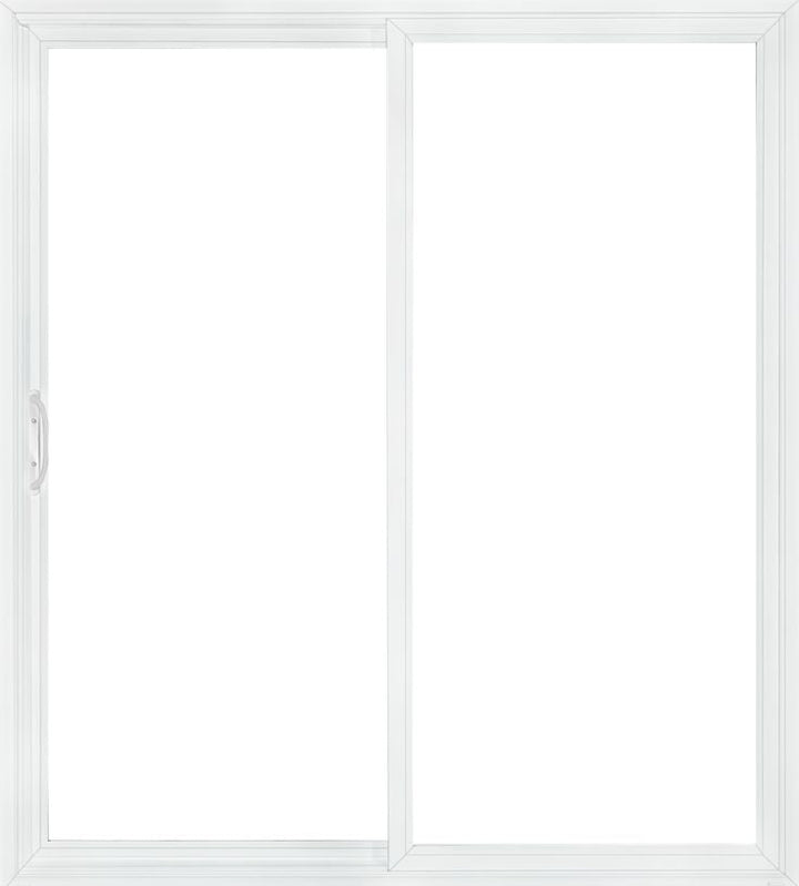 JELD-WEN V-4500 60-in x 80-in 4-9/16-in Low-e Argon Almond Vinyl Sliding Left-Hand Sliding Double Patio Door Screen Included