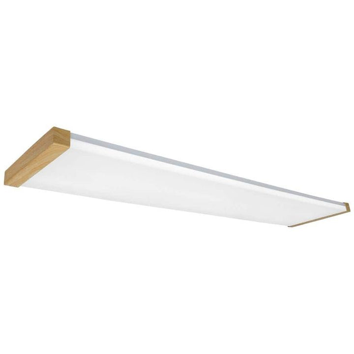 Commercial Electric 48 in. x 10 in. 4200 Lumens Light Oak Wood Painted End Caps Integrated LED Panel Light Selectable CCT Kitchen Lighting