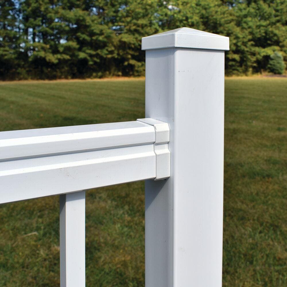 Freedom 6.438-in x 3.313-in VersaRail White Aluminum Line Connector
