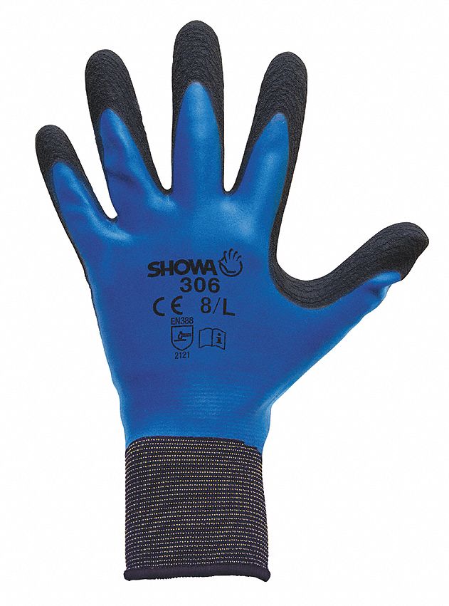SHOWA Coated Knit Gloves - Foam Latex, Double Dipped, Abrasion Level 4