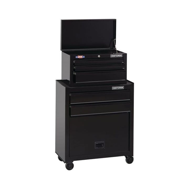 CRAFTSMAN 1000 Series 26.5-in W x 44.25-in H 5 Ball-bearing Steel Tool Chest Combo Black)