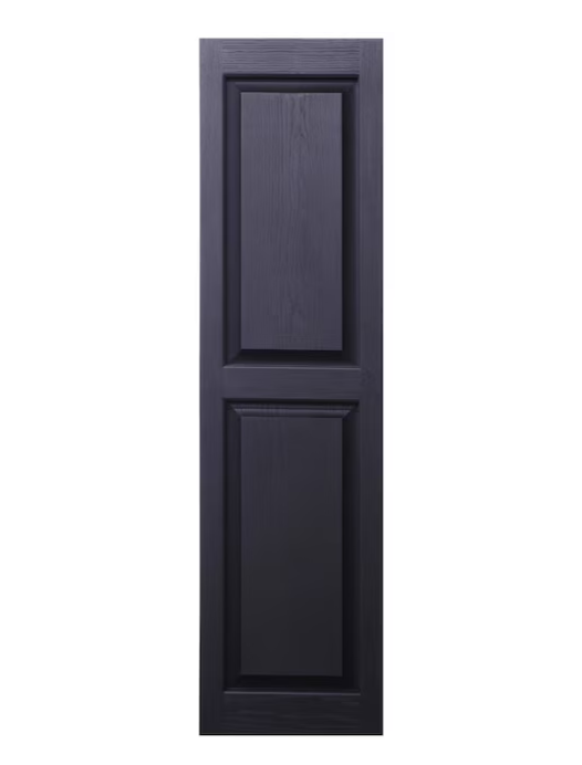 Alpha 14.5-in W x 62.5-in H Black Raised Panel Framed Exterior Shutters (2-Pack)