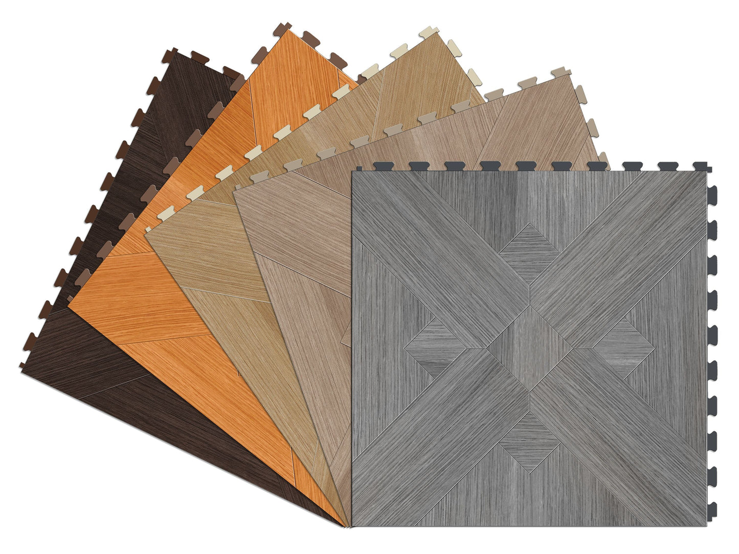 Perfection Floor Tile Bordeaux Wood Collection Bordeaux Elm/Satin 20-in x 20-in Water Resistant Interlocking Luxury Flooring (16.7-sq ft)