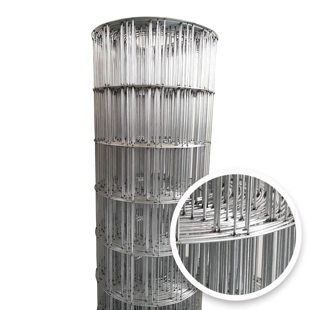 Acorn International 14-Gauge Silver Steel Welded Wire Fencing - 50'x4' Roll