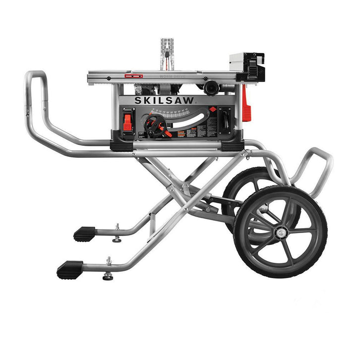 10 in. Heavy-Duty Worm Drive Table Saw 15 Amp Corded Electric with Stand and Diablo Blade - Super Arbor