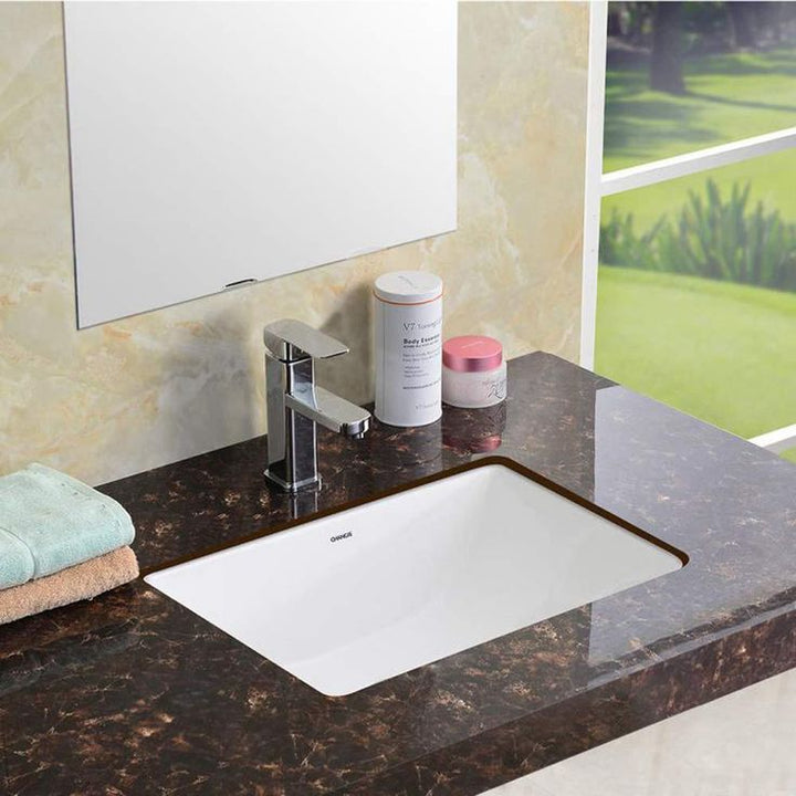 Boyel Living 18 in. Undermount Rectangular Lavatory Vitreous china Sink in White