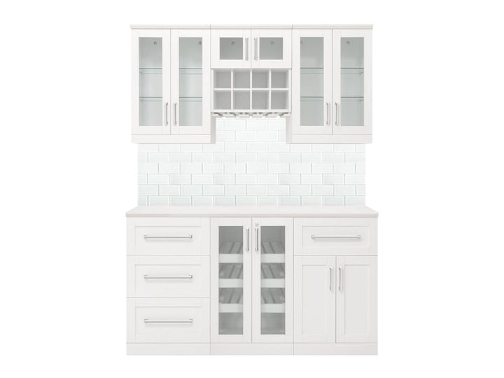 NewAge Products Home Bar 63-in x 85-in White Rectangle Bar Cabinet