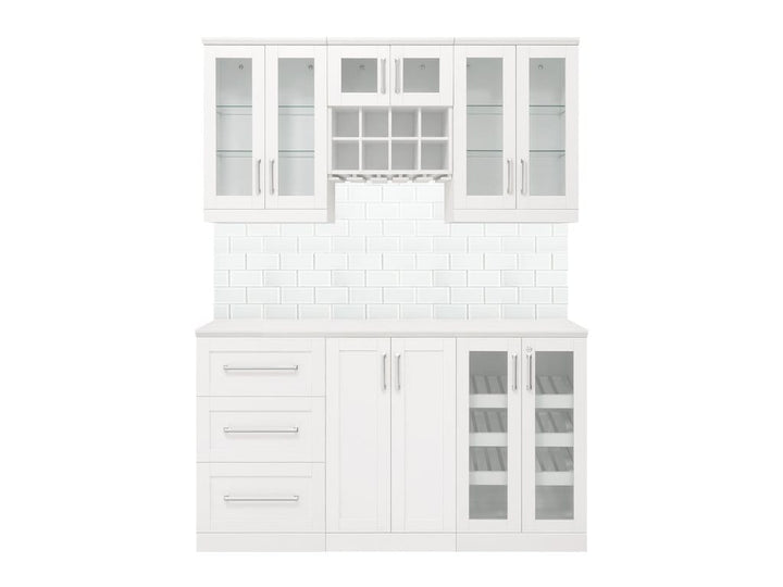 NewAge Products Home Bar 63-in x 85-in White Rectangle Bar Cabinet