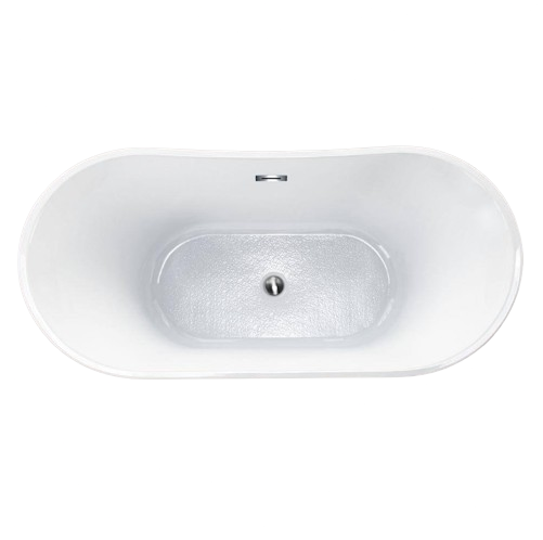 Beauvais 59 in. Acrylic FlatBottom Double Slipper Bathtub with Polished Chrome Overflow and Drain Included in White