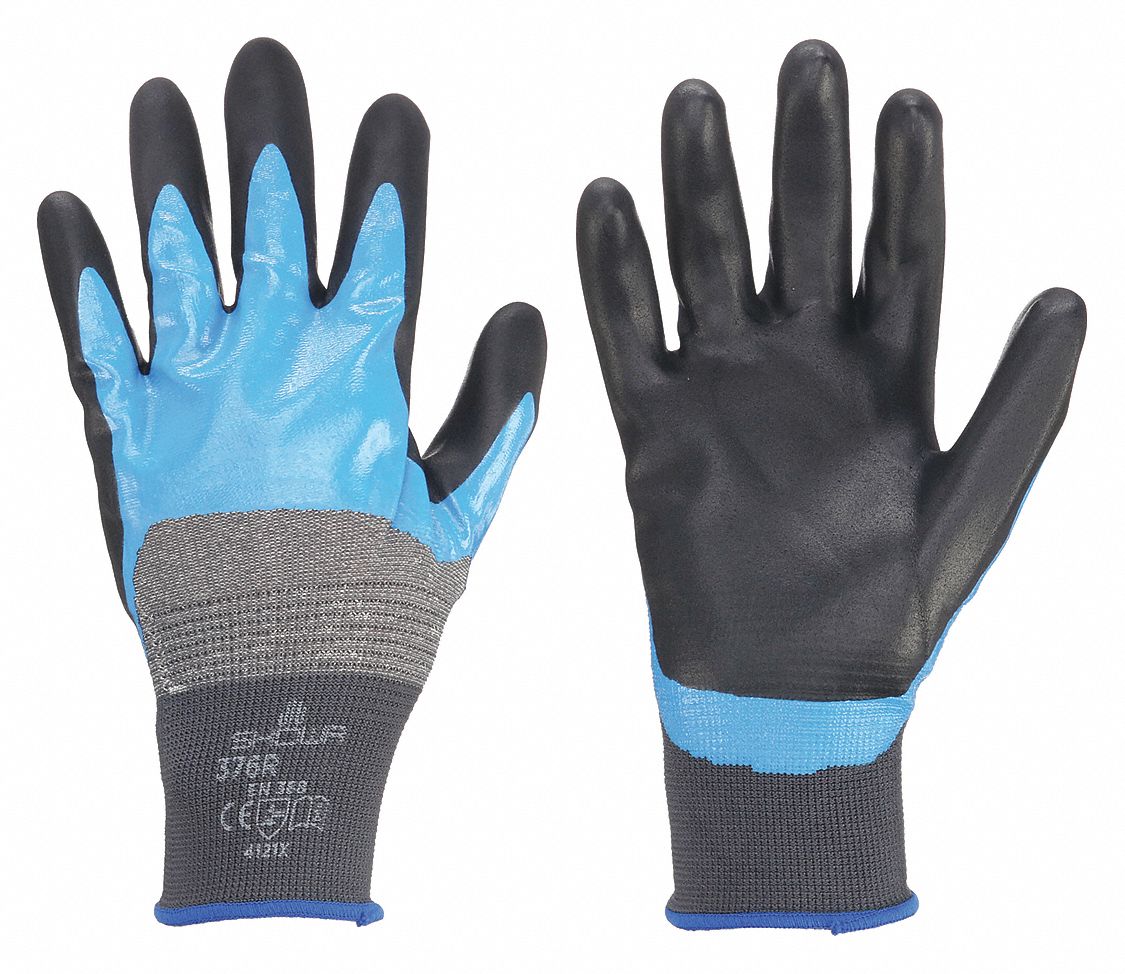 SHOWA 376 Coated Gloves 2XL - Double Dipped Foam Nitrile Palm