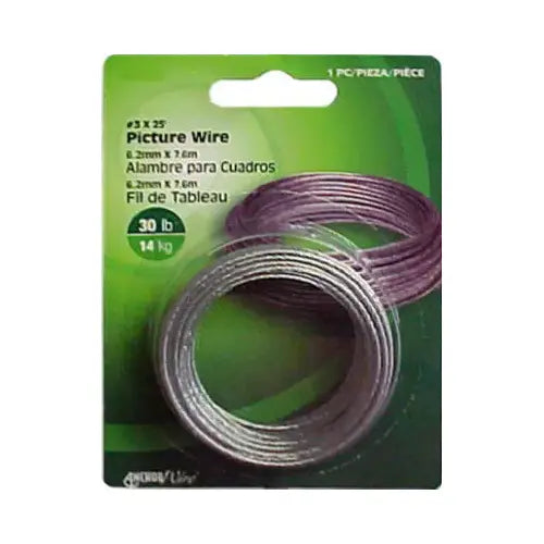 Hillman AnchorWire Steel-Plated Silver Braided Picture Wire, 30 lb Capacity, 10-Pack
