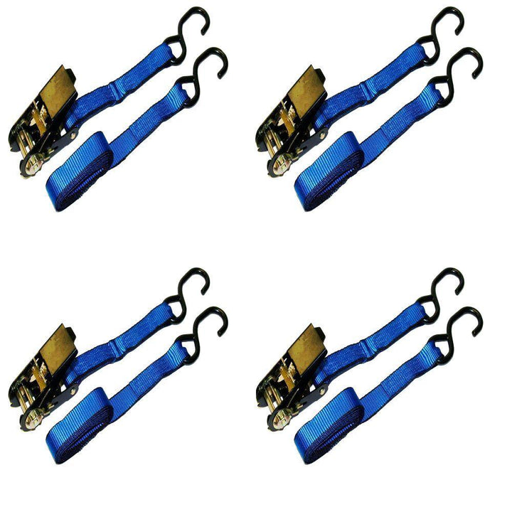 6 ft. x 1 in. 900 lbs. Ratchet Tie-Down ATV/Motorcycle Strap (4-Pack) - Super Arbor