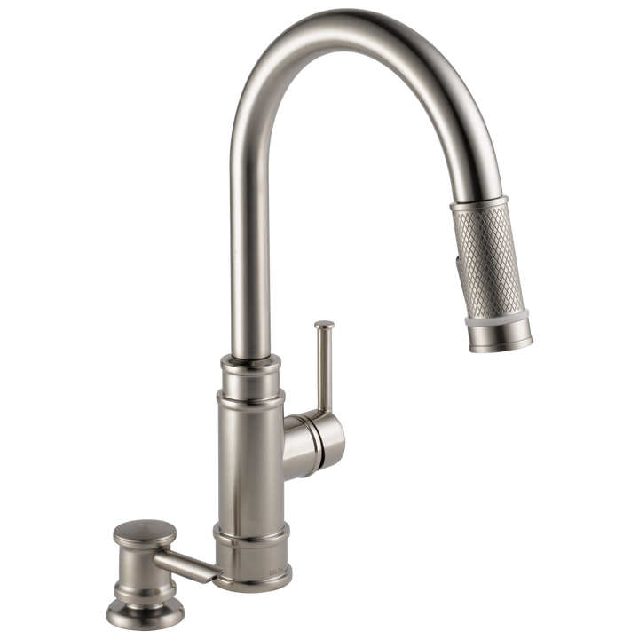 Delta Allentown Single-Handle Pull-Down Sprayer Kitchen Faucet with Soap Dispenser in SpotShield Stainless