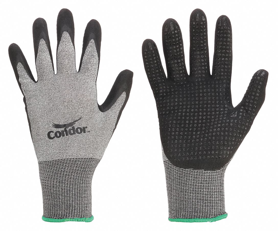 CONDOR Small Palm-Dotted Double-Dipped Nitrile Coated Gloves